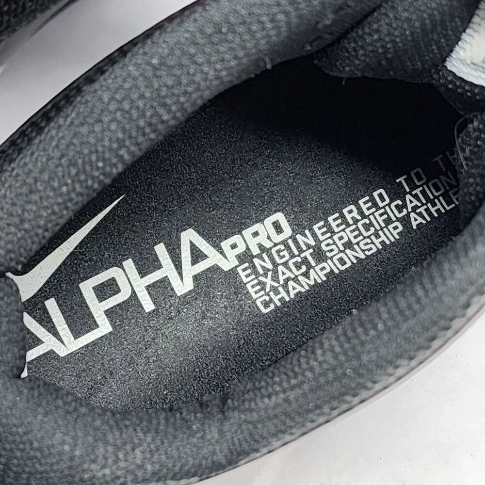 Nike Alpha Pro Football Cleats US 12.5 EU 47 Black White Molded Sole NO STUDS